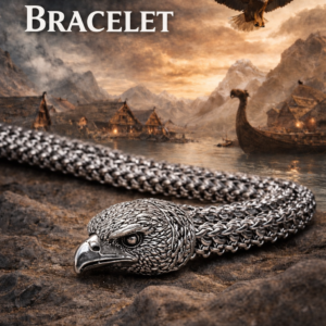 Viking Eagle Head Bracelet – 8.5 Inch Stainless Steel