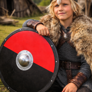 16″ Viking Shield – Red & Black Warrior Design