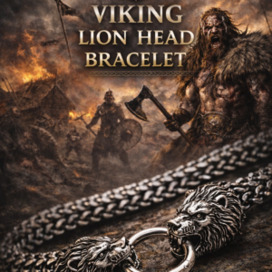 Viking Lion Head Bracelet 9 3/4 inches