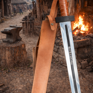 Viking Warrior Rune Sword with Leather Sheath