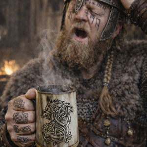 Fenrir Knotwork Horn Mug – 12–15 oz