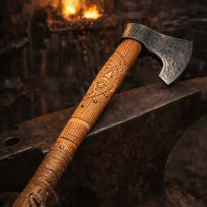 Engraved Viking Bearded Axe – Runic Heritage Edition