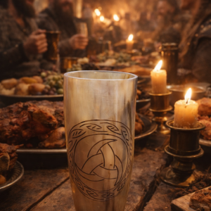 10-12oz Triquetra Knot Viking Horn Tumbler